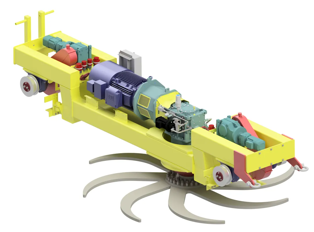 Render of a rotary plow feeder