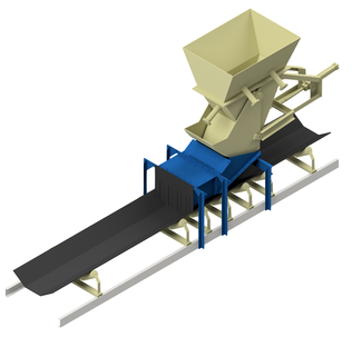 Isometric render of the reclaim gate and loading chute