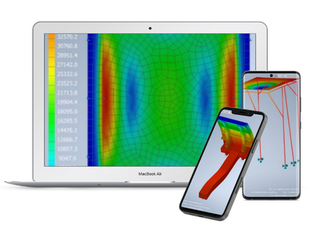FEA stress model of a miner canopy